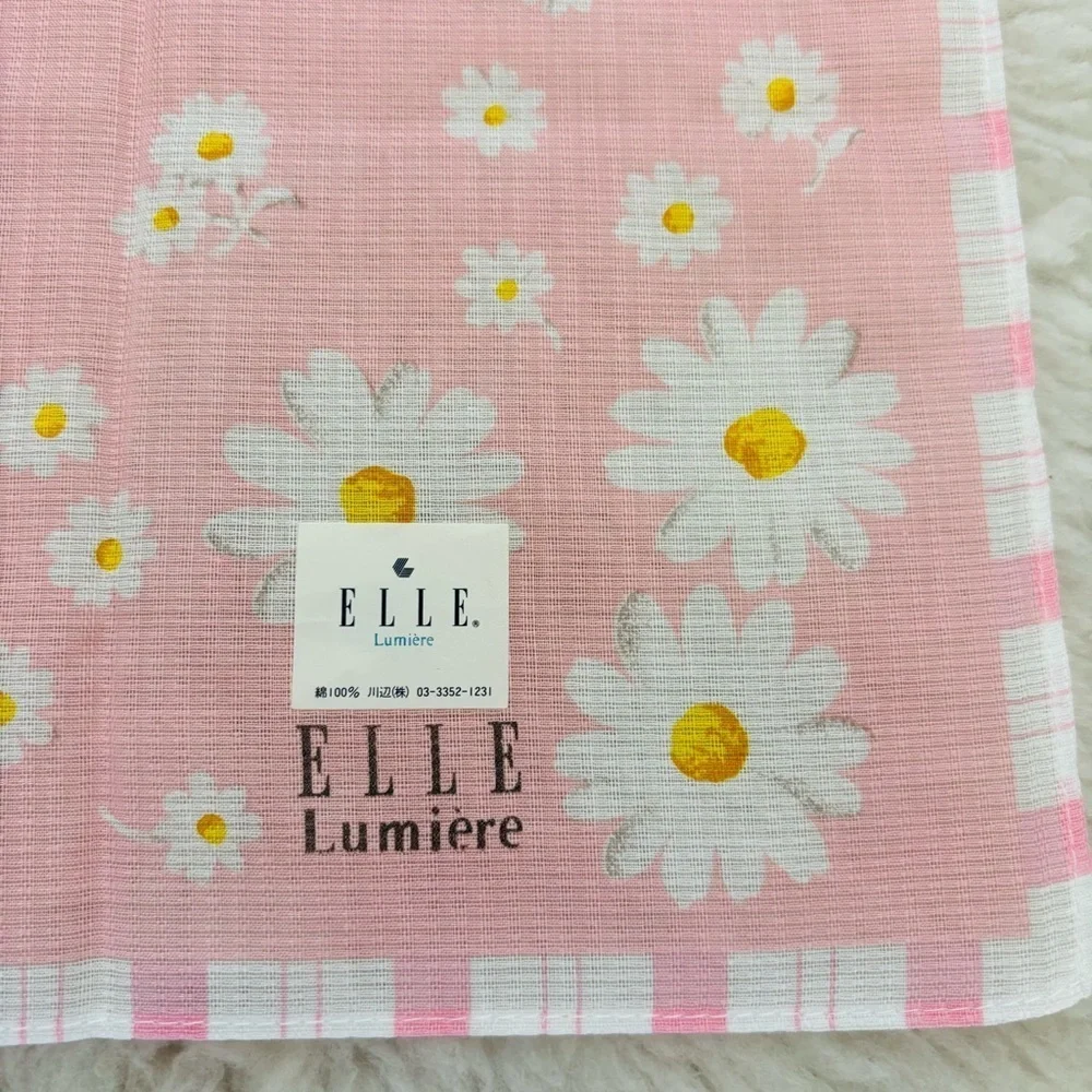 Elle Pink Floral Handkerchief/Bandana  scarf size 17.5”